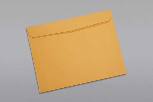 Limited Papers (TM) Booklet Envelopes, (Open Side) Brown Kraft, Gummed Seal, 28 Pound, Heavyweight, For Mailing And More. (500, 9 x 12)