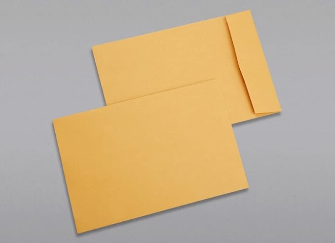 Limited Papers (TM) Booklet Envelopes, (Open Side) Brown Kraft, Gummed Seal, 28 Pound, Heavyweight, For Mailing And More. (100, 12 x 16)