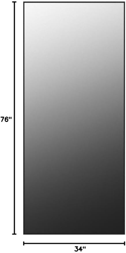 GLSLAND 76"x34" Full Length Mirror Extra Large Hanging or Leaning Rectangle Mirror Aluminum Alloy Thin Frame Bedroom Floor Dressing,Black
