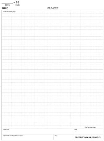 BookFactory Lab Notebook - 48 Pages (.25" Grid Format), 8" x 10", Burgundy Cover, Section Sewn Hardbound Laboratory Notebook (LIRPE-048-SGR-A-LMT1)