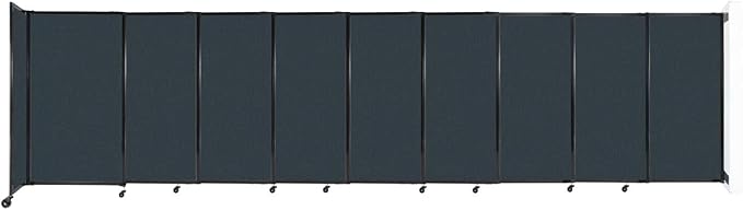 Wall-Mounted Sliding StraightWall Room Divider | Adjustable Widths | Locking Wheels | Room Separator | Up to 19'9" Wide x 5' Tall Blue Spruce Fabric Panels