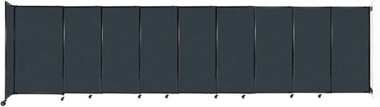 Wall-Mounted Sliding StraightWall Room Divider | Adjustable Widths | Locking Wheels | Room Separator | Up to 19'9" Wide x 5' Tall Blue Spruce Fabric Panels