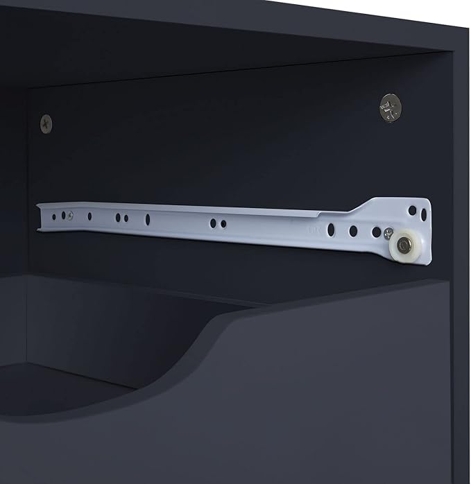 Naomi Home 7 Drawer Office File Cabinet, Storage File cabinets for Home Office, Office Organization Filing Cabinet with Wheels, Printer Stand with Storage, 180 lbs Capacity – Black