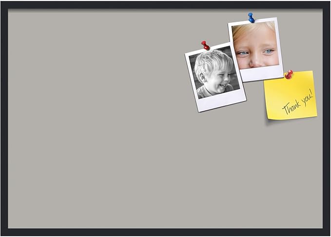 PinPix 40x28 Inch Cork Bulletin Board. This Decorative Framed Pin Board Comes with Dark Stone Design and a Satin Black Frame. Ideal for Home Office Decor or Message Board (PinPix-1808)