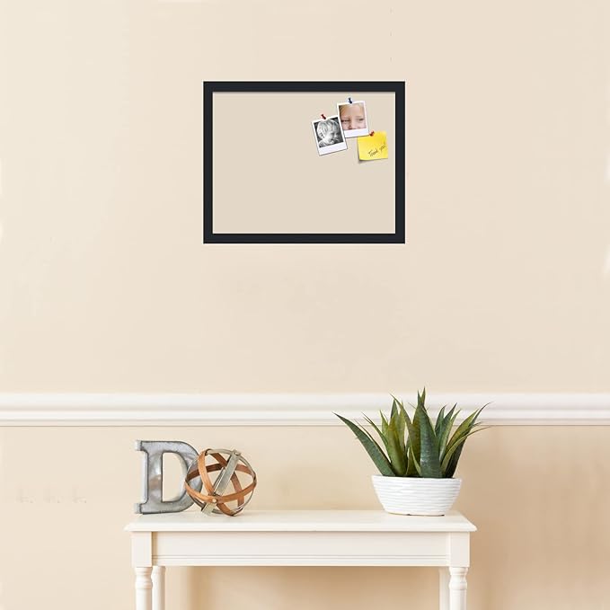 PinPix 18x14 Inch Cork Bulletin Board. This Decorative Framed Pin Board Comes with Desert Pastel Design and a Satin Black Frame. Ideal for Home Office Decor or Message Board (PinPix-1815)