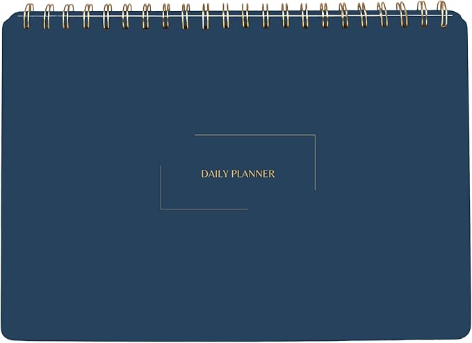 Undated Daily Planner | 8.25” x 11.75” Work To-Do Notebook | ADHD Academic Organizer | Multi-Layout | Men and Women Planner | College Supplies | Navy | Landscape Layout