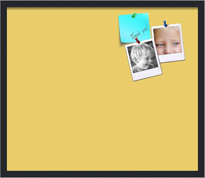 PinPix 28x24 Inch Cork Bulletin Board. This Decorative Framed Pin Board Comes with Honey Pastel Design and a Satin Black Frame. Ideal for Home Office Decor or Message Board (PinPix-1810)