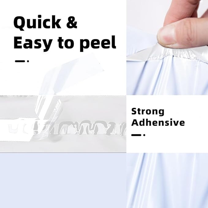 POLYSELLS 100 pcs 14.5x19 Inches White x Silver Poly Mailers Shipping Envelopes, Strong Adhesive Sealing, Waterproof, and Tear-resistant Postal Mailing Bags for Clothing, Books, and Accessories