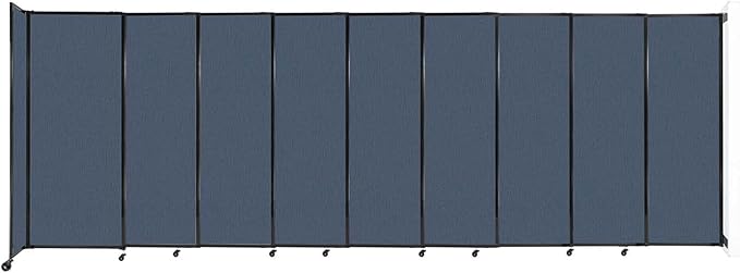 Wall-Mounted Sliding StraightWall Room Divider | Adjustable Widths | Locking Wheels | Room Separator | Up to 19'9" Wide x 6'10" Tall Ocean Fabric Panels