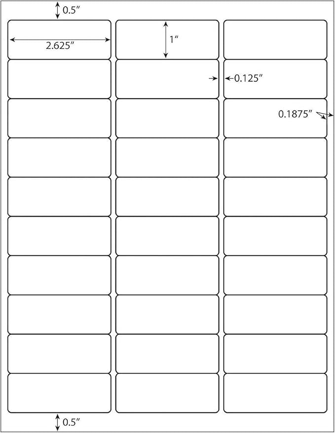 Coopaty 30-Up FBA Labels 1" x 2-5/8" Address Label for Laser & Ink Jet Printers (500 Sheets, 15000 Labels)