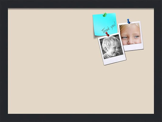 PinPix 18x13 Inch Cork Bulletin Board. This Decorative Framed Pin Board Comes with Desert Pastel Design and a Satin Black Frame. Ideal for Home Office Decor or Message Board (PinPix-1815)