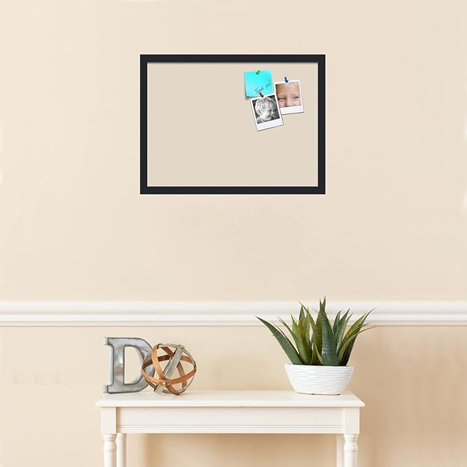 PinPix 22x16 Inch Cork Bulletin Board. This Decorative Framed Pin Board Comes with Desert Pastel Design and a Satin Black Frame. Ideal for Home Office Decor or Message Board (PinPix-1815)