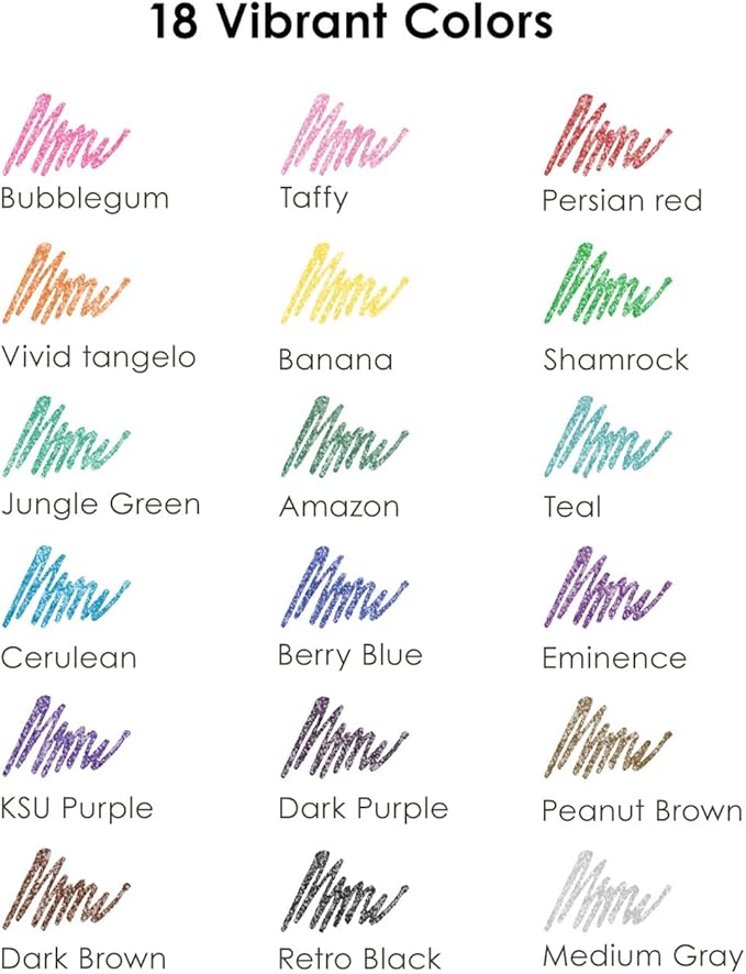 Grabie Glitter Pens (18 Colors Retractable Glitter Gel Ink Pens New)