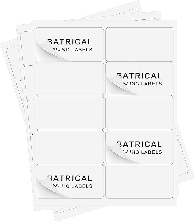 2"×4" shipping labels 300 labels sticker paper for Laser/Ink Jet Printer mailing labels 8.5"×11" white 10 per sheet