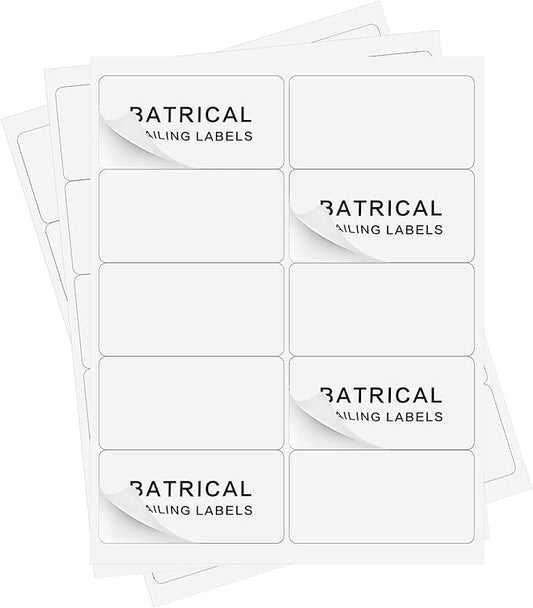 2"×4" Shipping Labels 500 Labels Sticker Paper for Laser/Ink Jet Printer mailing Labels 8.5"*11" White 10 per Sheet