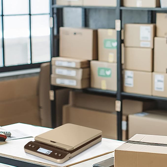 QP Digital Shipping Postal Scale, 86lb/0.1oz Accuracy Postage Scale with Hold/Tare Function, LCD Display, Flip-up Holder Package Scale, UPS Postal Scale for Packages, Battery & Tape Measure Included