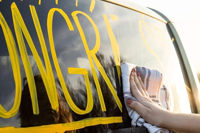 Glass Pen Window Marker: Liquid Chalk Pens for Glass, Whiteboard Markers with Washable Paint - Graduation, Car Windows, Mirror Pen, Storefront, Wedding, Parade, Party & Holiday (Black, Jumbo Tip)