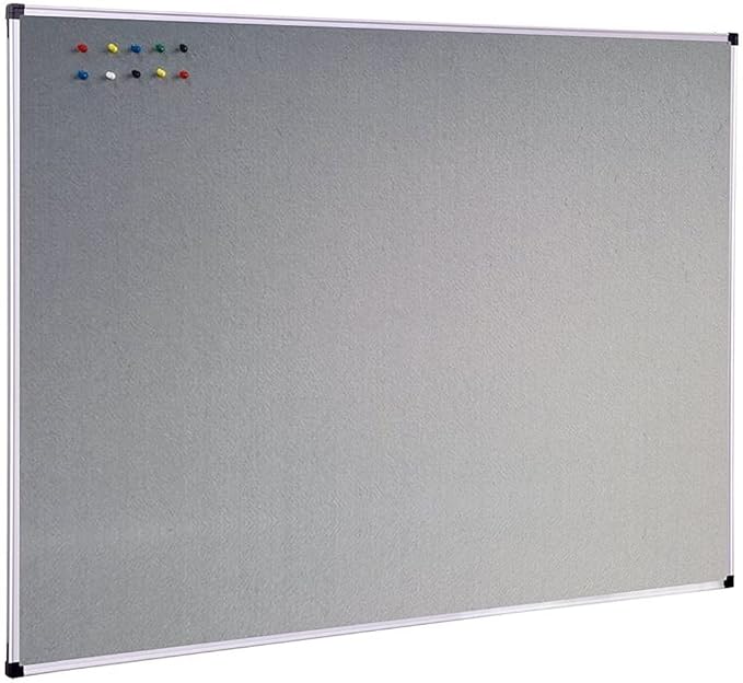 XBoard Bulletin Board 36 x 24 inch, Grey Fabric & Cork Board 3' x 2' with Sliver Aluminum Framed for Home Office School Pin Collections