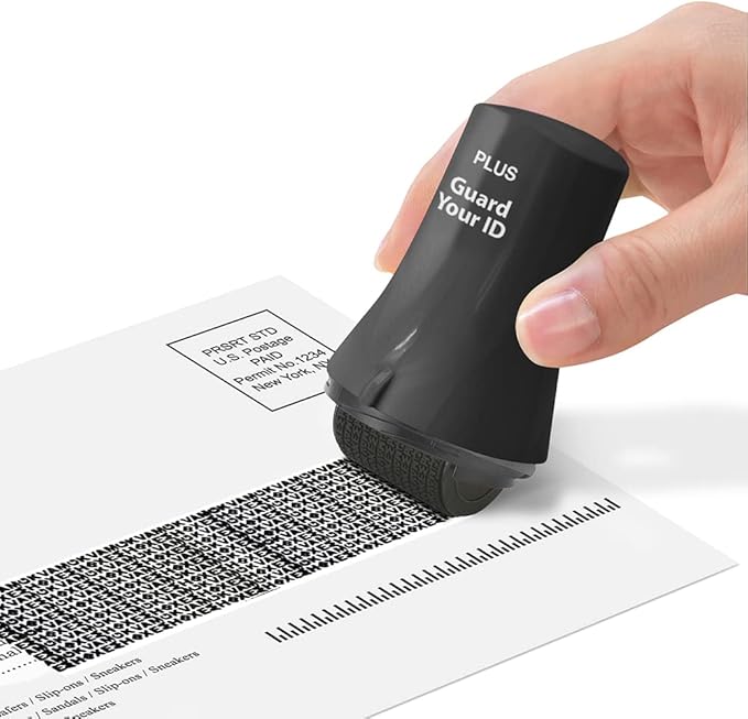 Wide Advanced Confidentiality Roller for Concealing Your Personal Information, Easy to use with one Swipe by Guard Your ID for ID Theft Prevention Stamping, As Seen on TV (Wide 3-Pack, Black)