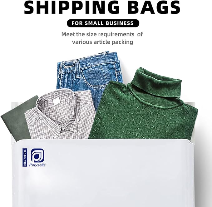 POLYSELLS 100 pcs 19x24 Inches White x Silver Poly Mailers Shipping Envelopes, Strong Adhesive Sealing, Waterproof, and Tear-resistant Postal Mailing Bags for Clothing, Books, and Accessories