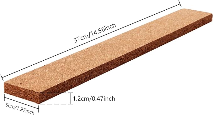 HBlife Cork Board Bulletin Board Bar Strip 2 Pack, 15x2 Inch - 1/2 Inch Thick, Frameless Cork Board Strips with 50 Multi-Color Push Pins, Strong Self Adhesive Backing
