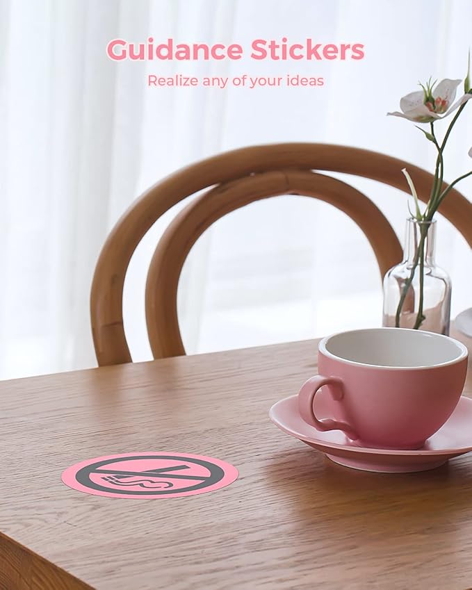 MUNBYN 3 Inch Pink Circle Thermal Sticker Labels, Multi-Purpose Self-Adhesive Round Direct Thermal Labels for Business, 500 Sheets/1 Roll