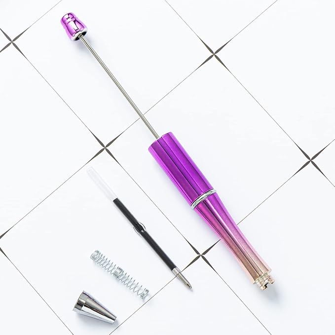 PASISIBICK Plastic UV Beadable Pens, Bead Pens for DIY PPL Gift with Shaft Black Ink, 18 Pieces