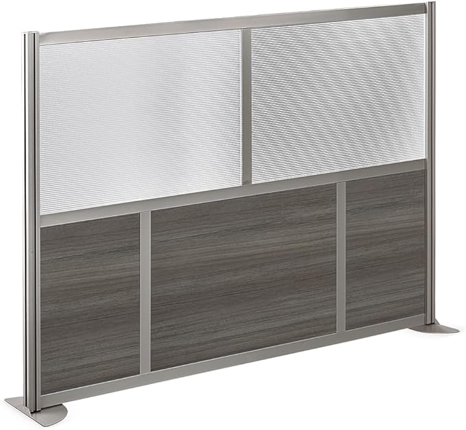 NBF Office Partitions - Cubicle Privacy Panel Wall Divider - Modern Room Separator with Quick Assembly - Indoor Laminate Free Standing Portable Room Divider Panel - 52" H x 73" W (Espresso)