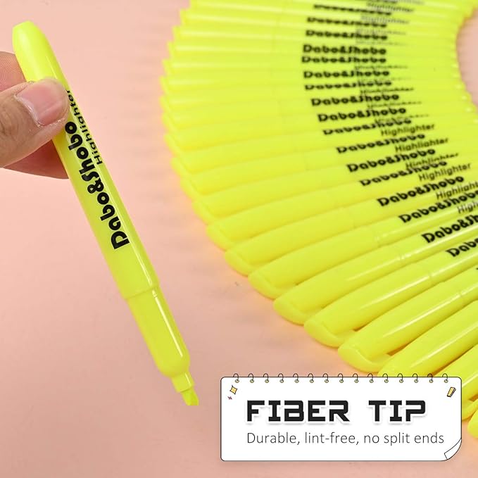 Dabo&Shobo Yellow highlighter, 60 Pack -bright color, chisel tip, for Adults Highlighting in the Home School Office …