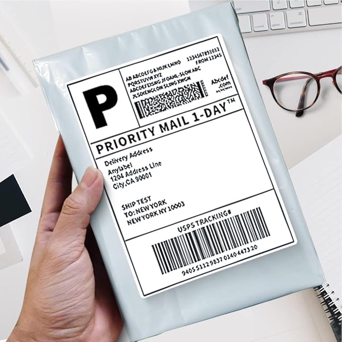 POLYSELLS 100 pcs 9x12 Inches White x Silver Poly Mailers Shipping Envelopes, Strong Adhesive Sealing, Waterproof, and Tear-resistant Postal Mailing Bags for Clothing, Books, and Accessories
