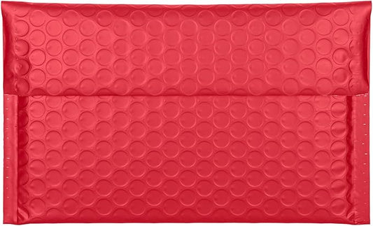 Red Side-Loading Bubble Mailers 8 x 5 Inches,Self-Seal Padded Mailing Envelopes, Pack of 27