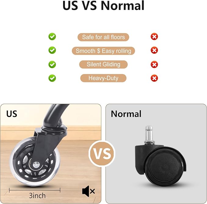 YFO Home Office Desk Chair Office Rubber Casters Ergonomic Computer Chair with Lumbar Support Adjustable Height Rolling Swivel Executive Task Armrests Chair๏ผ Brown Leather