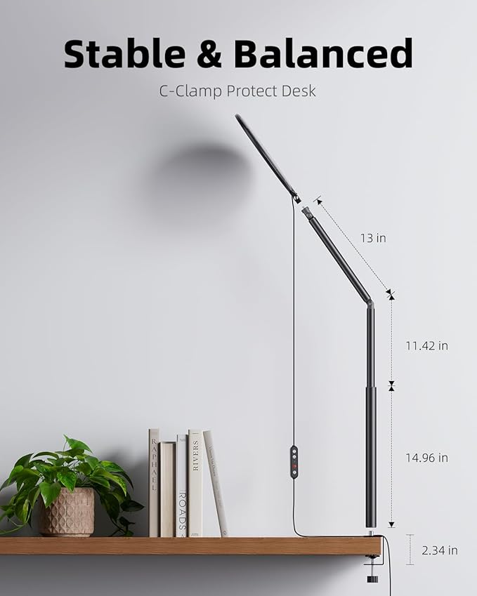 Weilisi 10.2" Desk Ring Light with Stand for Video Call, Ring Light for Desk with Clamp, 360° Rotate & Flexible Height Desk Light, Adjust Arm Desk Lamp for Home Office, Podcast, Gaming, Recording