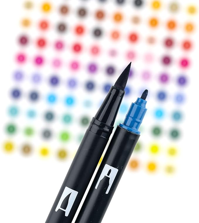 Tombow 56186 Dual Brush Pen Art Markers, Muted, 10-Pack. Blendable, Brush and Fine Tip Markers