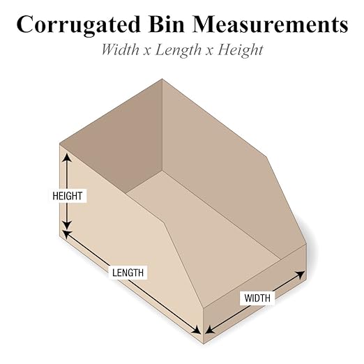 Partners Brand PBINMT812K Open Top Bin Boxes, 8" x 12" x 4 1/2", Kraft (Pack of 50)