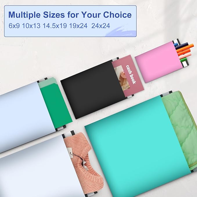 Poly Mailers 14.5x19, Large Poly Mailers 100 Pack, Shipping Mailers with Self Seal Adhesive, Waterproof and Tear-Proof Mailers Poly Bags for Small Business (Light Blue)