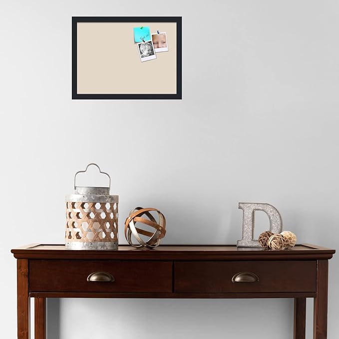 PinPix 18x13 Inch Cork Bulletin Board. This Decorative Framed Pin Board Comes with Desert Pastel Design and a Satin Black Frame. Ideal for Home Office Decor or Message Board (PinPix-1815)