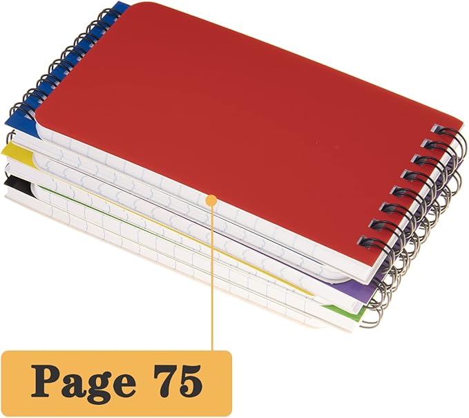 6pack Pocket Notebook Small Notepad Pocket Notepad Small Spiral Notebooks 3X5Inches (6)