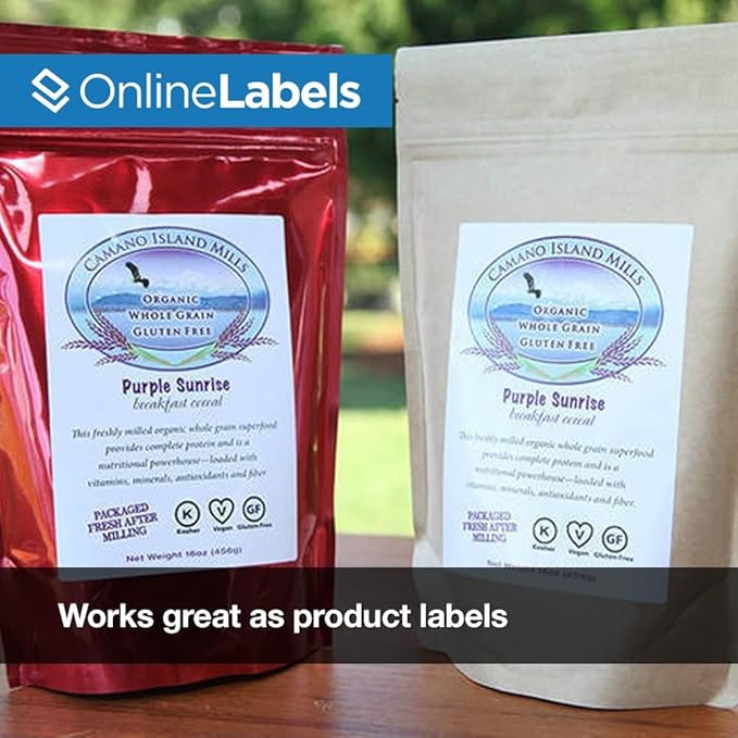 4 x 5 Rectangle Mailing Labels - Permanent, White Matte - Shipping, Wine, Product - Pack of 4,000-1,000 Sheets - Inkjet/Laser Printers - Online Labels