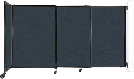 Wall-Mounted Sliding StraightWall Room Divider | Adjustable Widths | Locking Wheels | Room Separator | Up to 7'2" Wide x 4' Tall Blue Spruce Fabric Panels