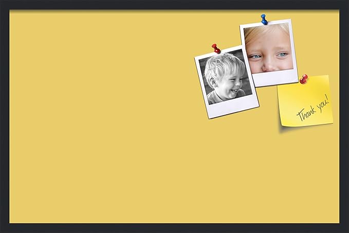 PinPix 34x22 Inch Cork Bulletin Board. This Decorative Framed Pin Board Comes with Honey Pastel Design and a Satin Black Frame. Ideal for Home Office Decor or Message Board (PinPix-1810)