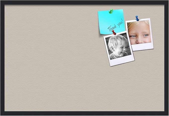 PinPix 36x24 Inch Cork Bulletin Board. This Decorative Framed Pin Board Comes with Desert Pastel Design and a Satin Black Frame. Ideal for Home Office Decor or Message Board (PinPix-1815)