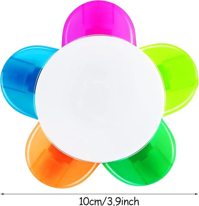 Outus 9 Pieces Petals Highlighters Assorted Colors Back to School Flower Shape Watercolor Highlighter Pens 5-in-1 Fluorescent Pens for Office School Stationery Aesthetic Supplies,5 Colors