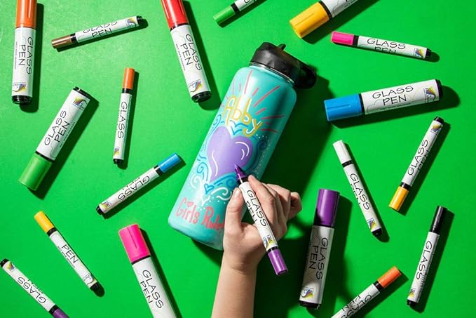 Glass Pen Window Marker: Liquid Chalk Pens for Glass, Whiteboard Markers with Washable Paint - Graduation, Car Windows, Mirror Pen, Storefront, Wedding, Parade, Party & Holiday (Green, Jumbo Tip)