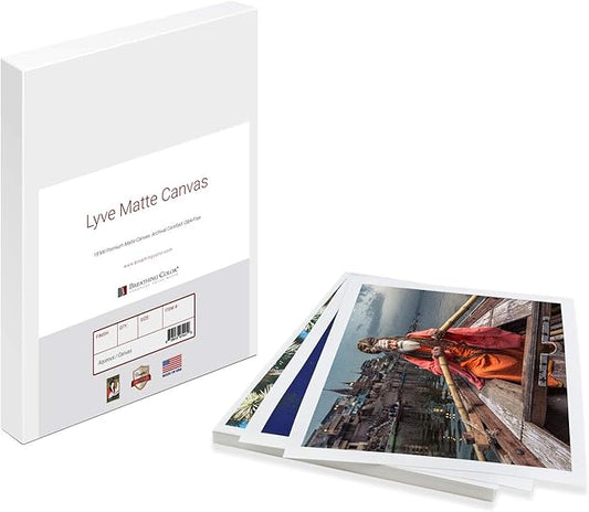 Premium Lyve Matte Canvas Sheets Professionals choice for Archival Inkjet for Use on Epson, Canon and HP printers. 17 inch x 22 inch 25sh