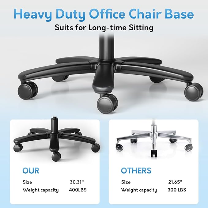 Office Chair Big and Tall 400lbs, High Back Executive Office Chair Flip Up Arms, Breathable Leather Home Office Computer Desk Chair with Lumbar Support Rocking Function, Black