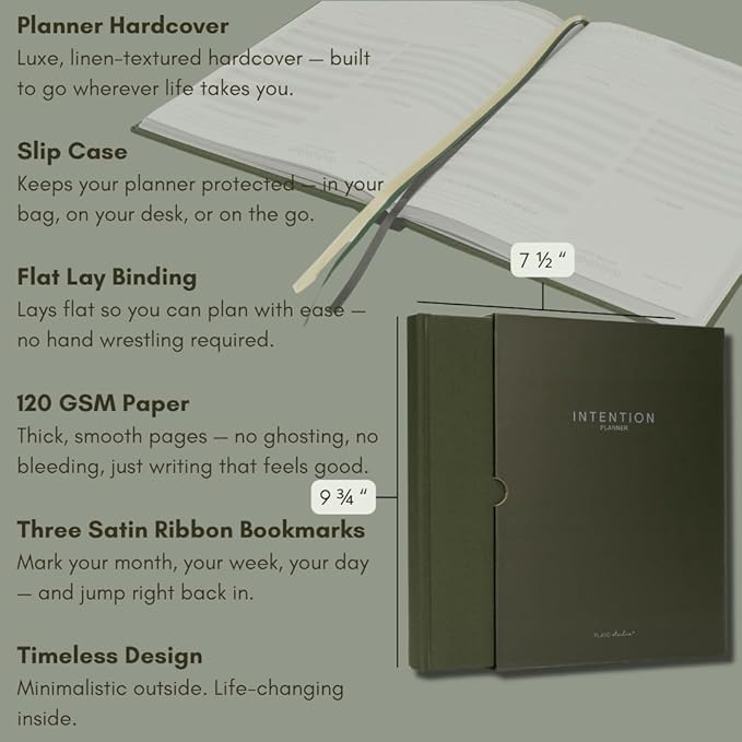 Pland Studio 90-Day Productivity Planner β Forest Sage Hardcover | Undated Daily Journal with Habit Tracker, Vision Board, and Focused Goal Setting for Entrepreneurs, Creatives & Busy Professionals