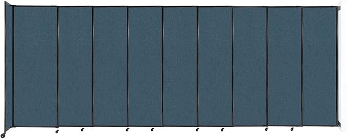 Wall-Mounted Sliding StraightWall Room Divider | Adjustable Widths | Locking Wheels | Room Separator | Up to 19'9" Wide x 7'6" Tall Caribbean Fabric Panels