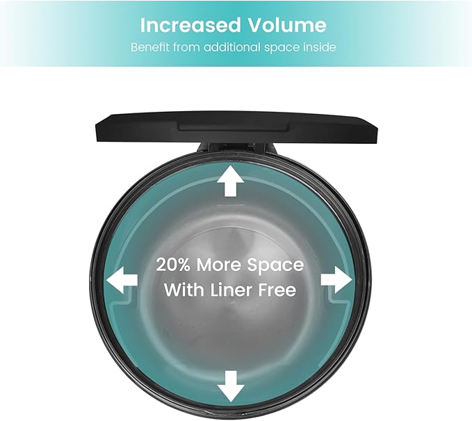 10 Gallon Stainless Steel Trash Can – Round Tall Design, Hands-Free Pedal, Liner-Free with Inner Ring Bag Holder, Rust-Proof for Kitchen, Office, or Bathroom (12.8" x 13.6" x 24")