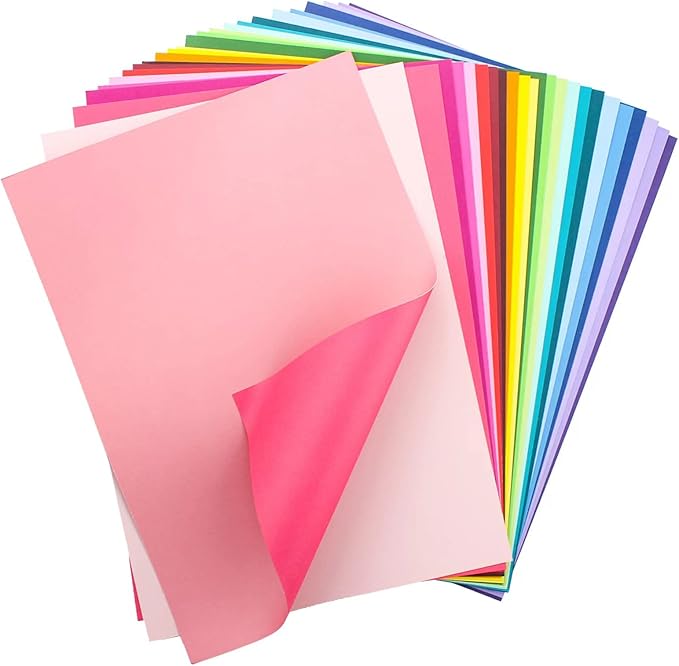 60 sheets Color Cardstock, 28 Assorted Colors 250 gsm A4 Size, Double Sided Printing Cardstock Paper, Premium Thick Card Stock for Card Making, Craft, Scrapbooking, Party Decors, Kids School Supplies